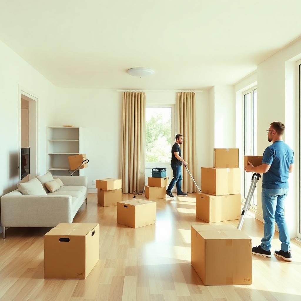 Move-out cleanout in an empty apartment